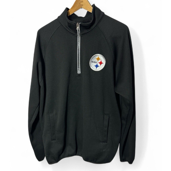 NFL Football Pittsburgh Steelers Lightweight 1/4 Zip Pullover Shirt Jacket Large - Picture 2 of 10
